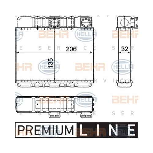 HELLA W&auml;rmetauscher, Innenraumheizung BEHR HELLA SERVICE *** PREMIUM LINE ***